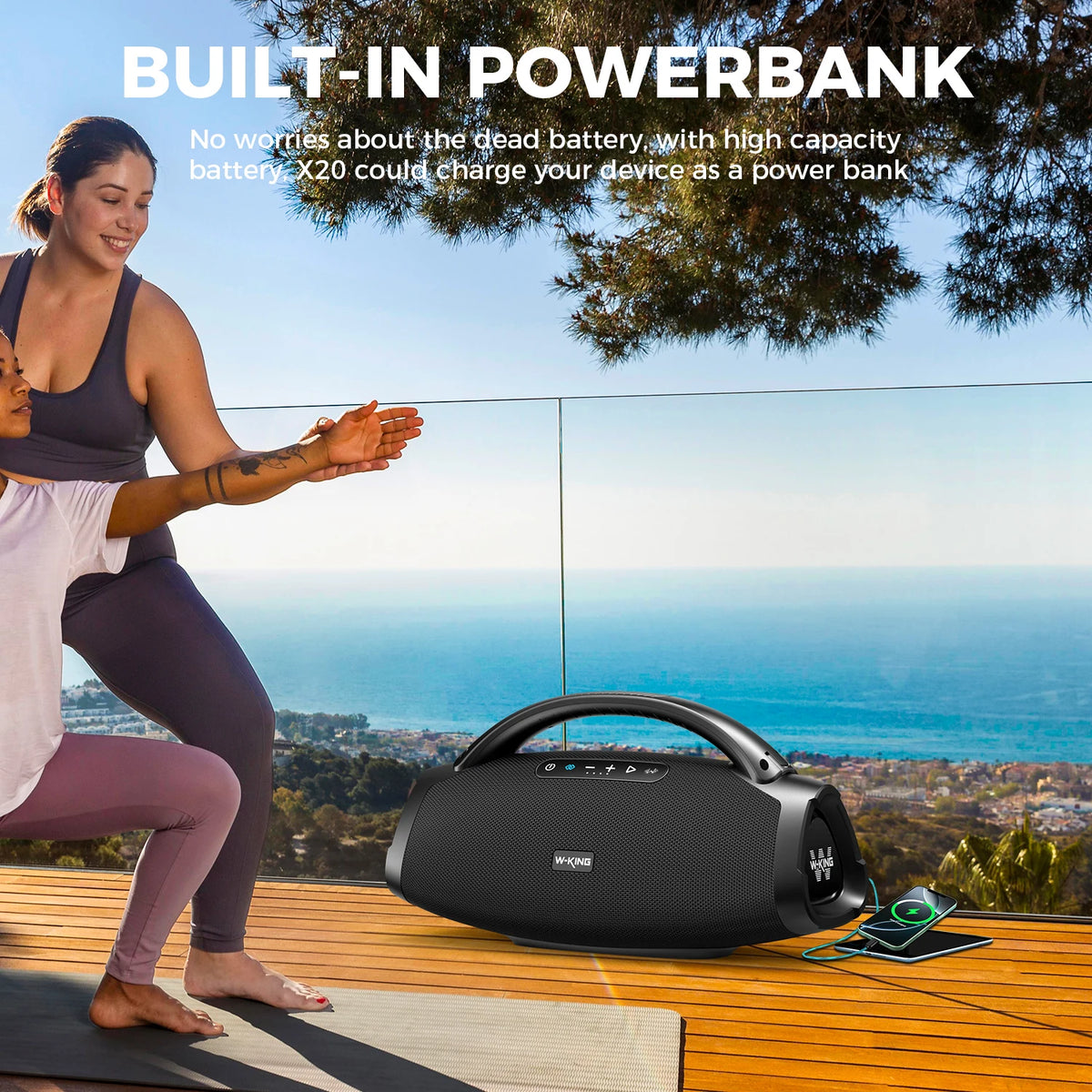 W-King X20 Portable Bluetooth Speaker With Powerful Bass Waterproof Design