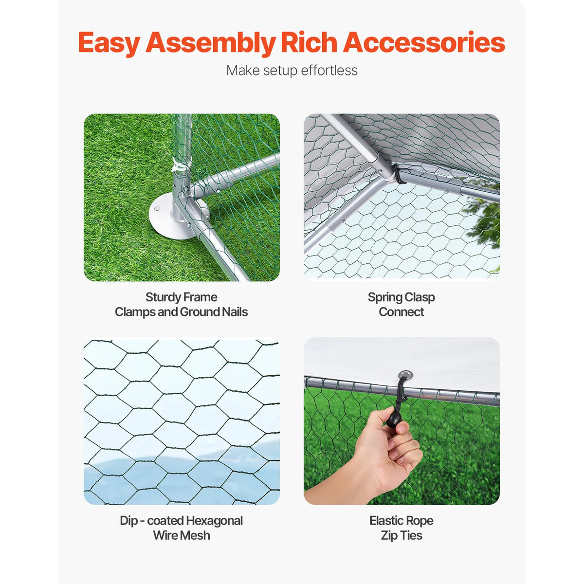 SucceBuy Walk In Chicken Coop With Secure Locking Enclosure