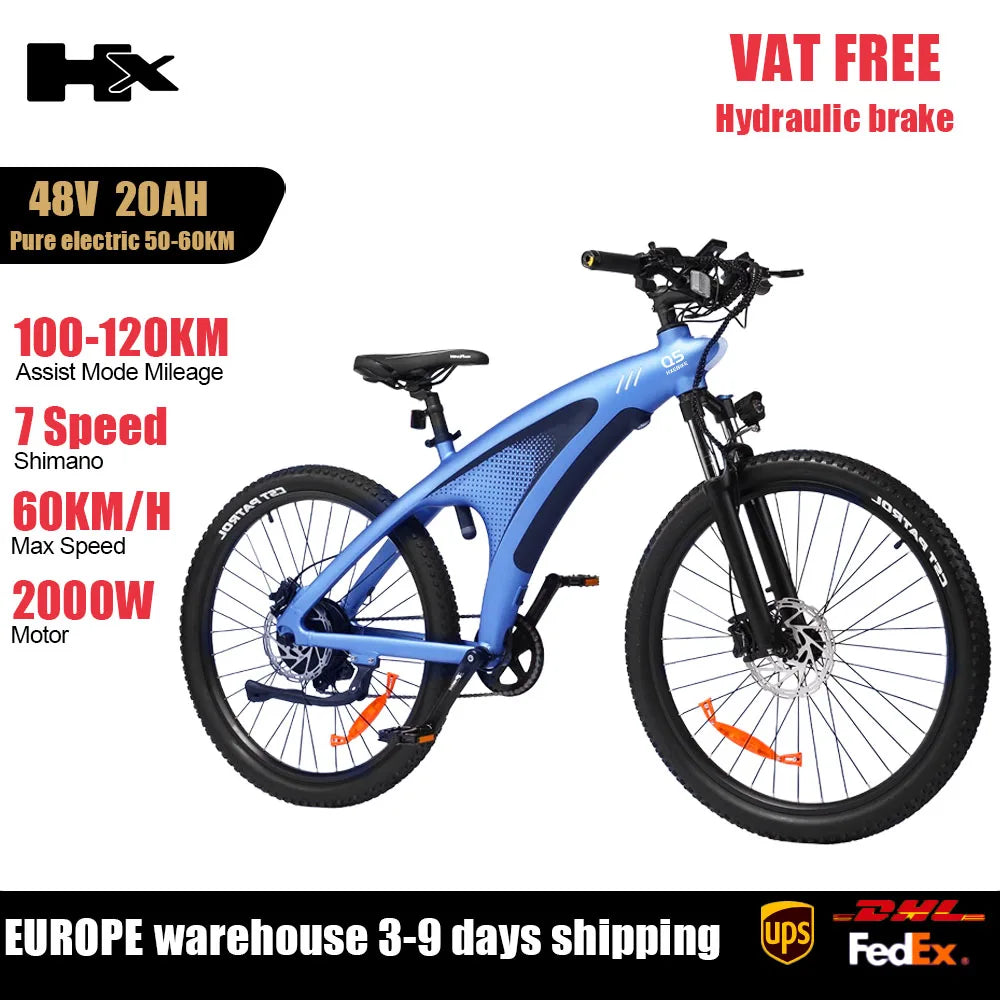 HUANCI Q5 Electric Mountain Bike With Torque Sensor Hydraulic Brakes
