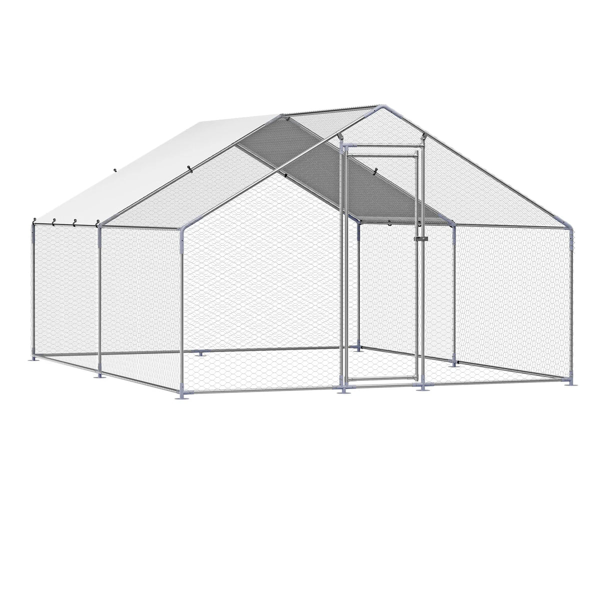 SucceBuy Walk In Chicken Coop With Secure Locking Enclosure