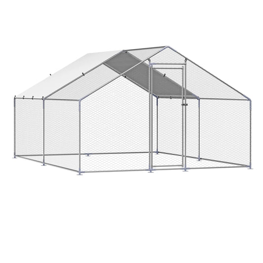 SucceBuy Walk In Chicken Coop With Secure Locking Enclosure