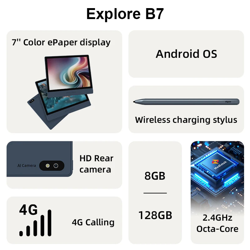 Bigme B7 E Ink Reader With Android 14 And Frontlight