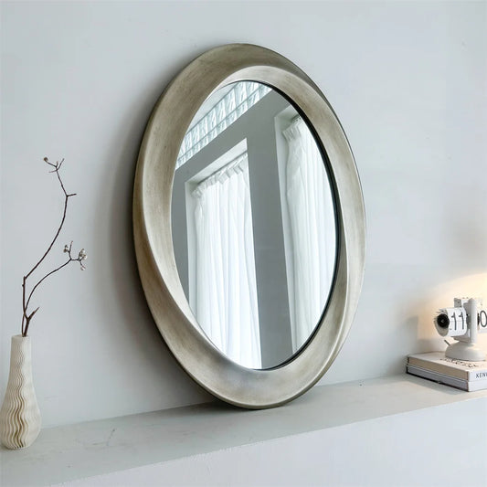 LUVODI Antique Baroque Oval Wall Mirror With Beveled Decorative Frame